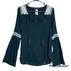 Billabong black gauze blouse size Small